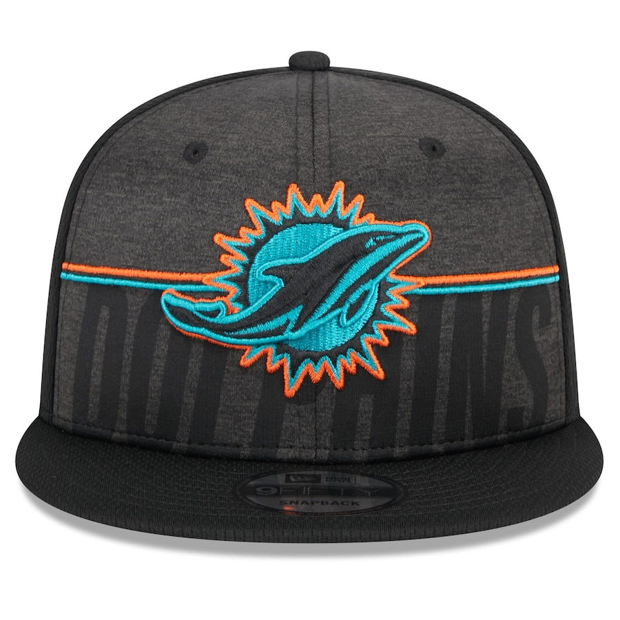 Miami Dolphins New Era Aqua 2023 NFL Training Camp 9FIFTY Snapback Hat - Black