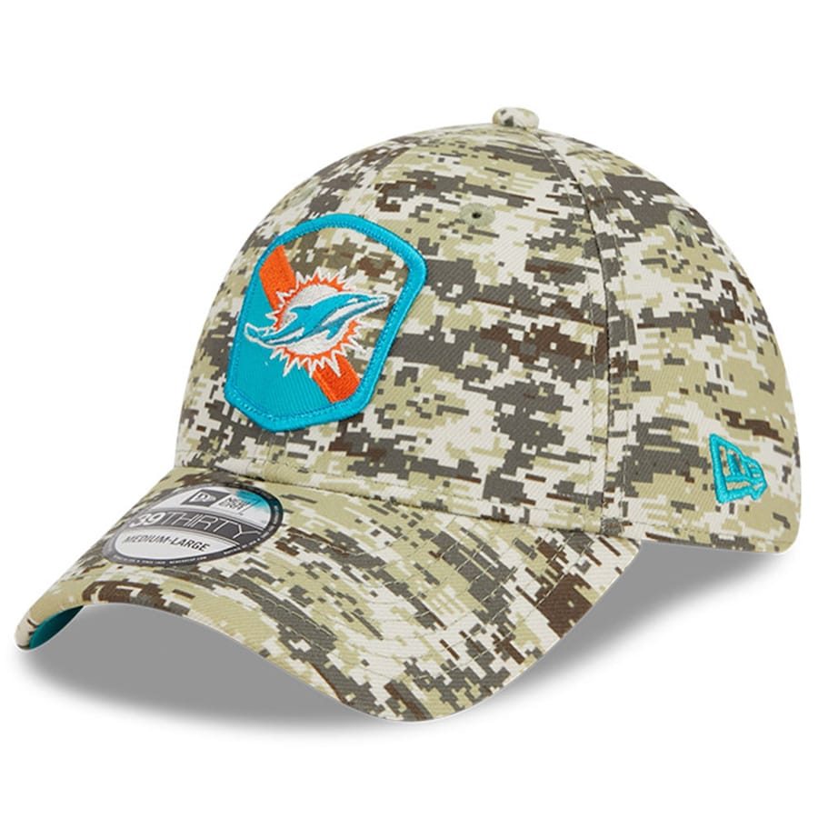 Miami Dolphins New Era 2023 Salute to Service 39Thirty Flex Hat