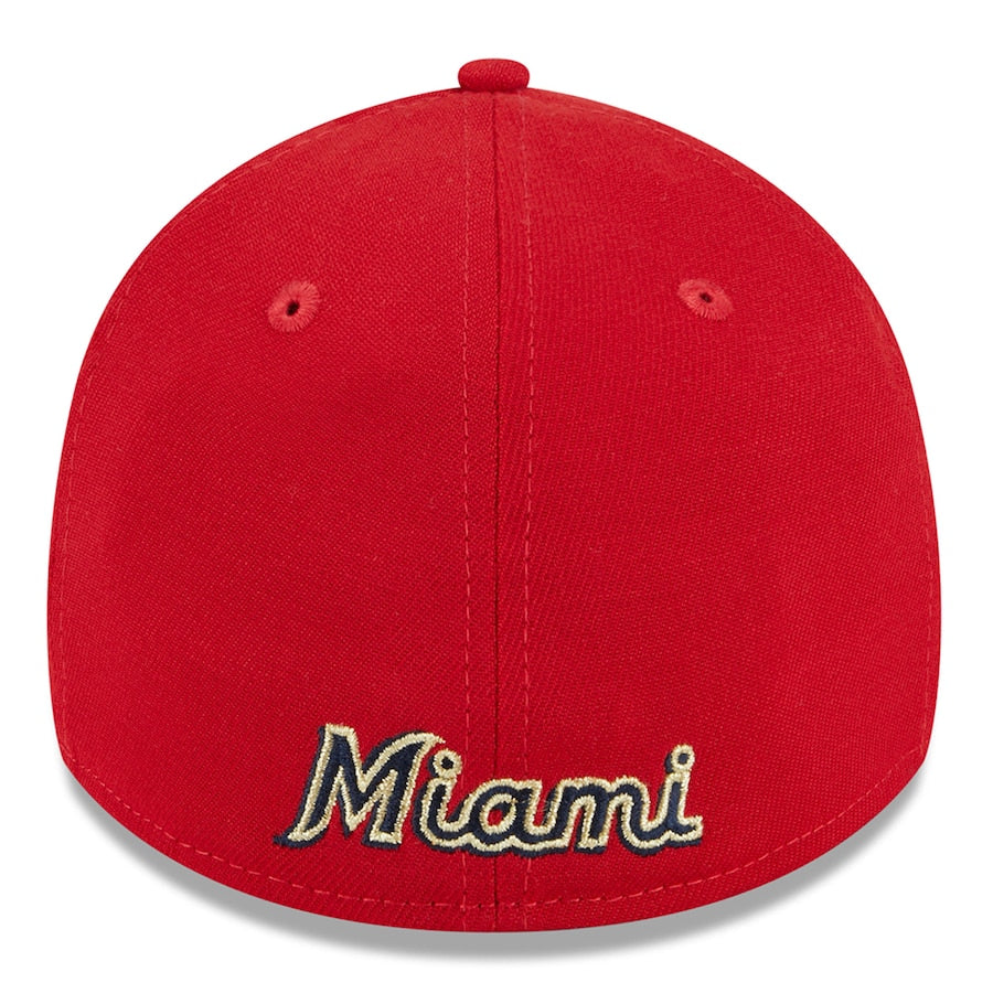 Miami Marlins New Era 2024 July 4th 39Thirty Flex Hat - Red