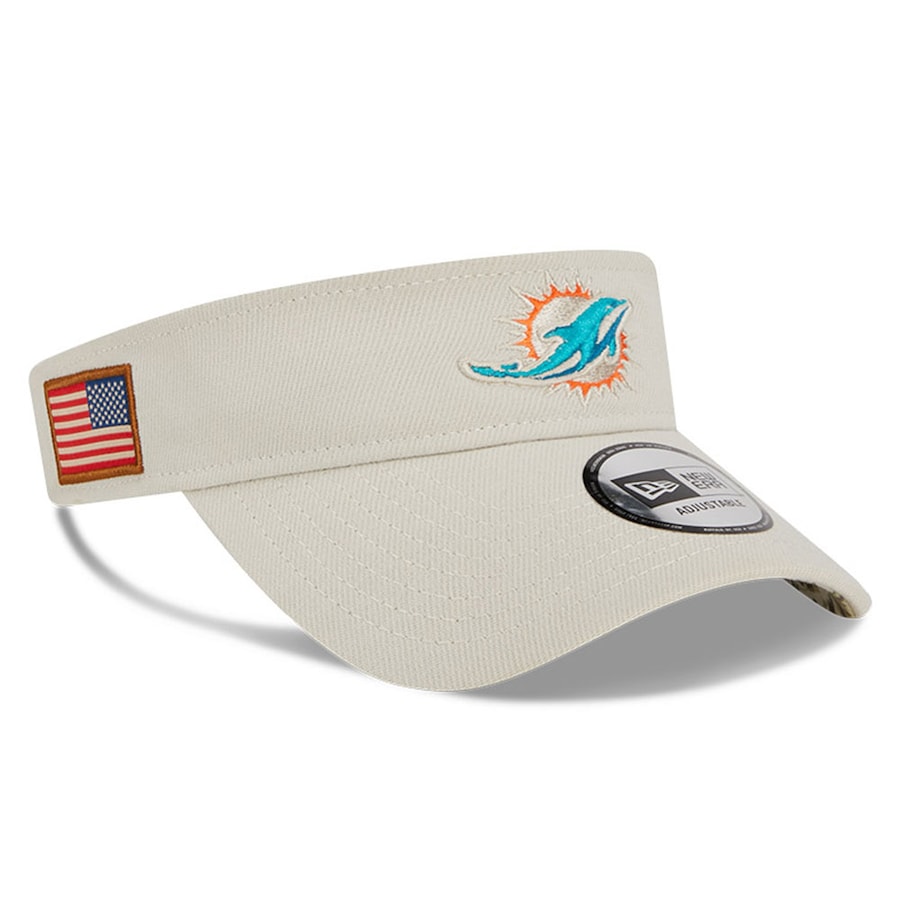 Miami Dolphins New Era Salute to Service Visor - Stone