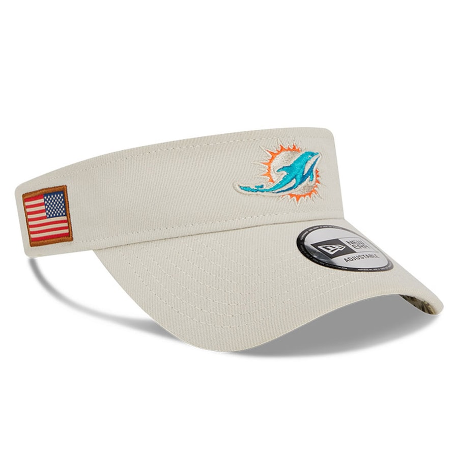 Miami Dolphins 2023 New Era Salute to Service Visor - Stone