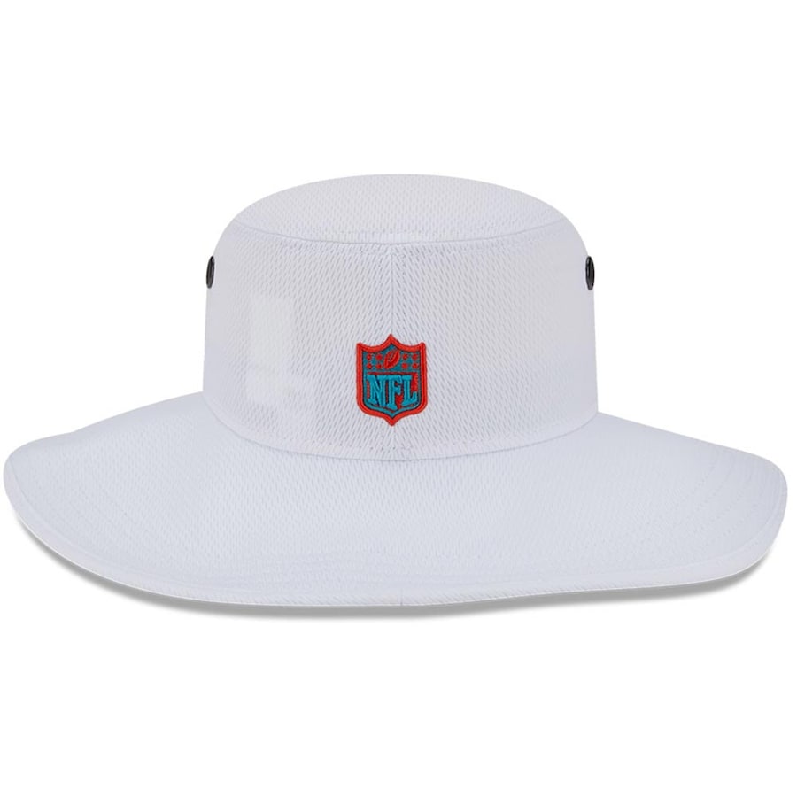 Miami Dolphins New Era White 2023 NFL Training Camp Throwback Panama Bucket Hat - White