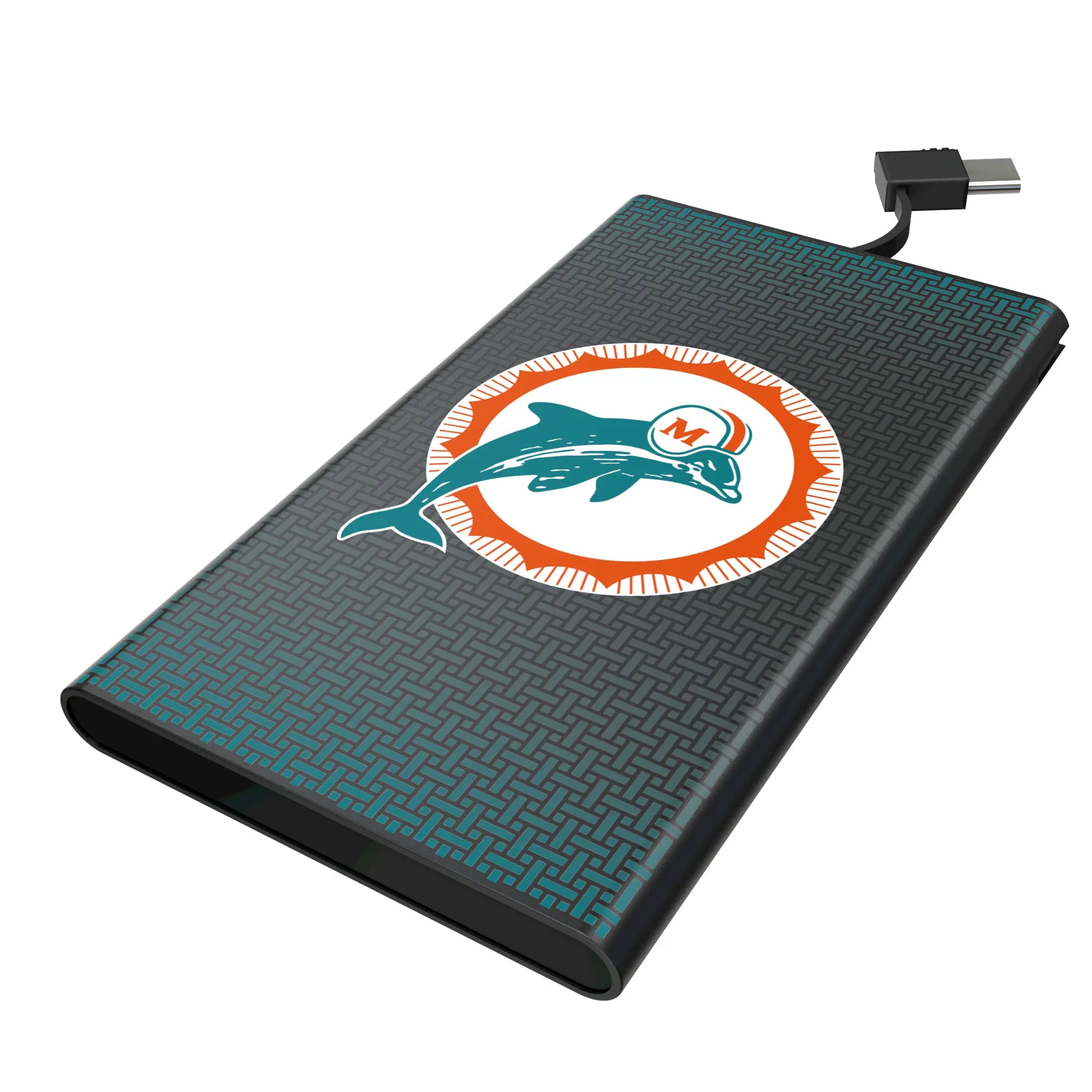 Miami Dolphins 1966-1973 Historic Collection Linen 5000mAh Flat Powerbank
