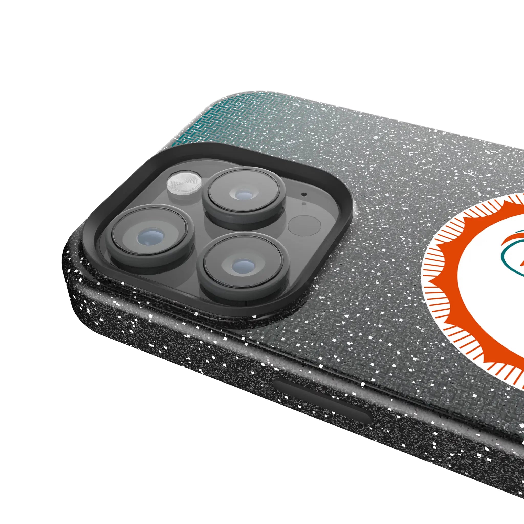Miami Dolphins 1966-1973 Historic Collection Linen Black Bling Phone Case for Apple iPhone
