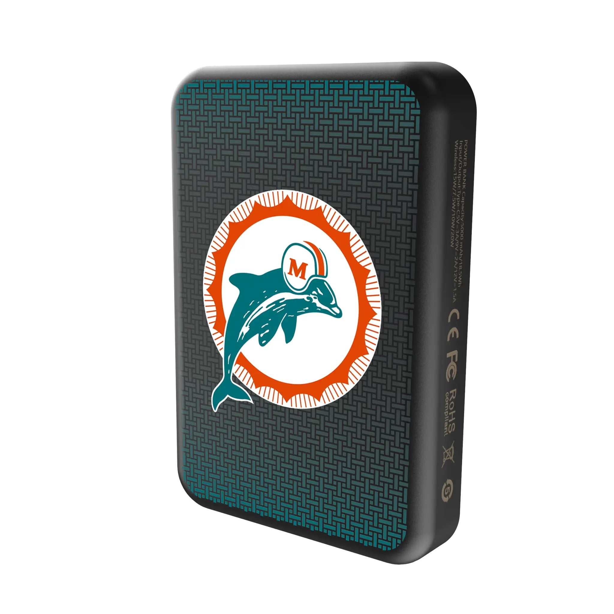 Miami Dolphins 1966-1973 Historic Collection Linen Wireless Mag Power Bank