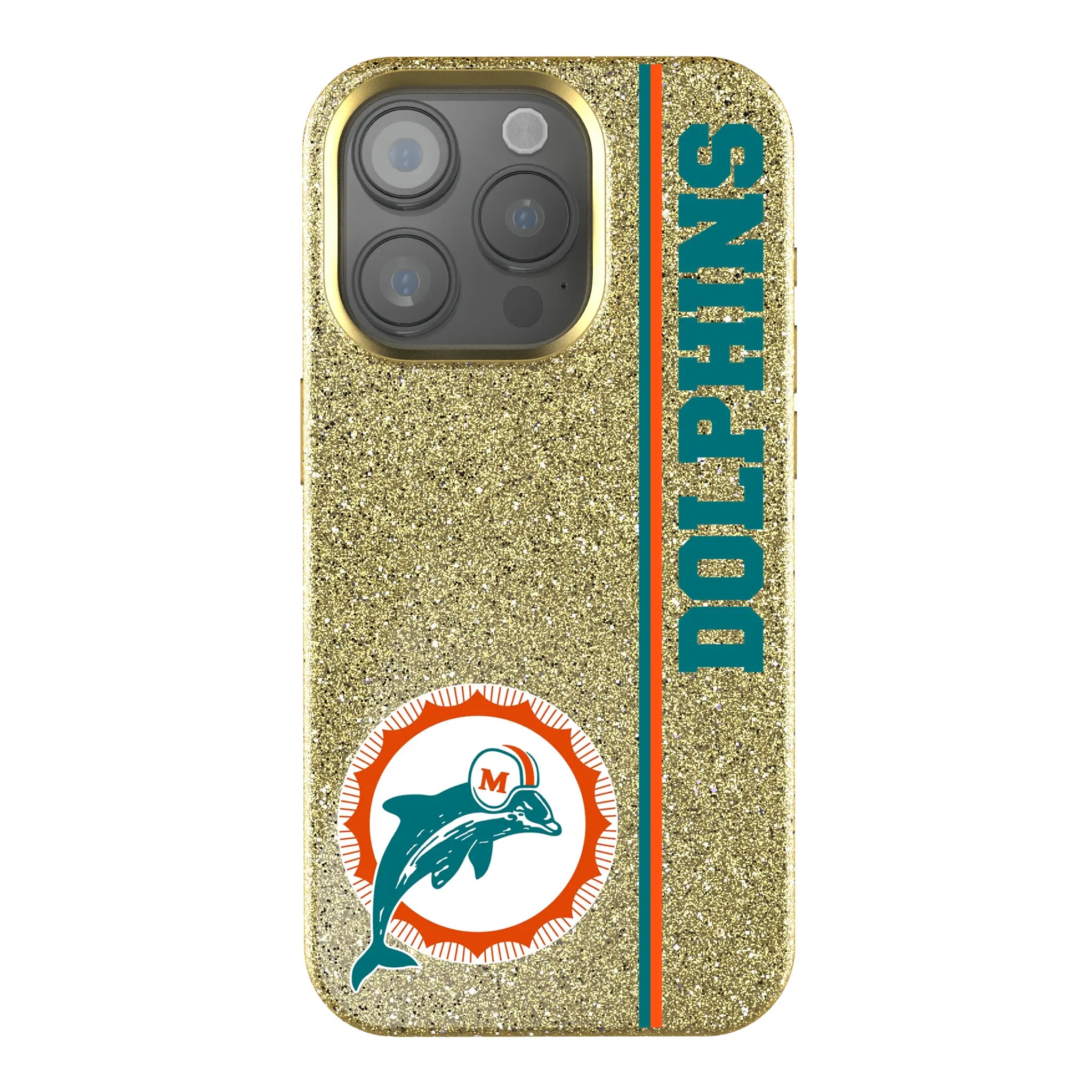 Miami Dolphins 1966-1973 Historic Collection Sidebar Bling Phone Case for Apple iPhone
