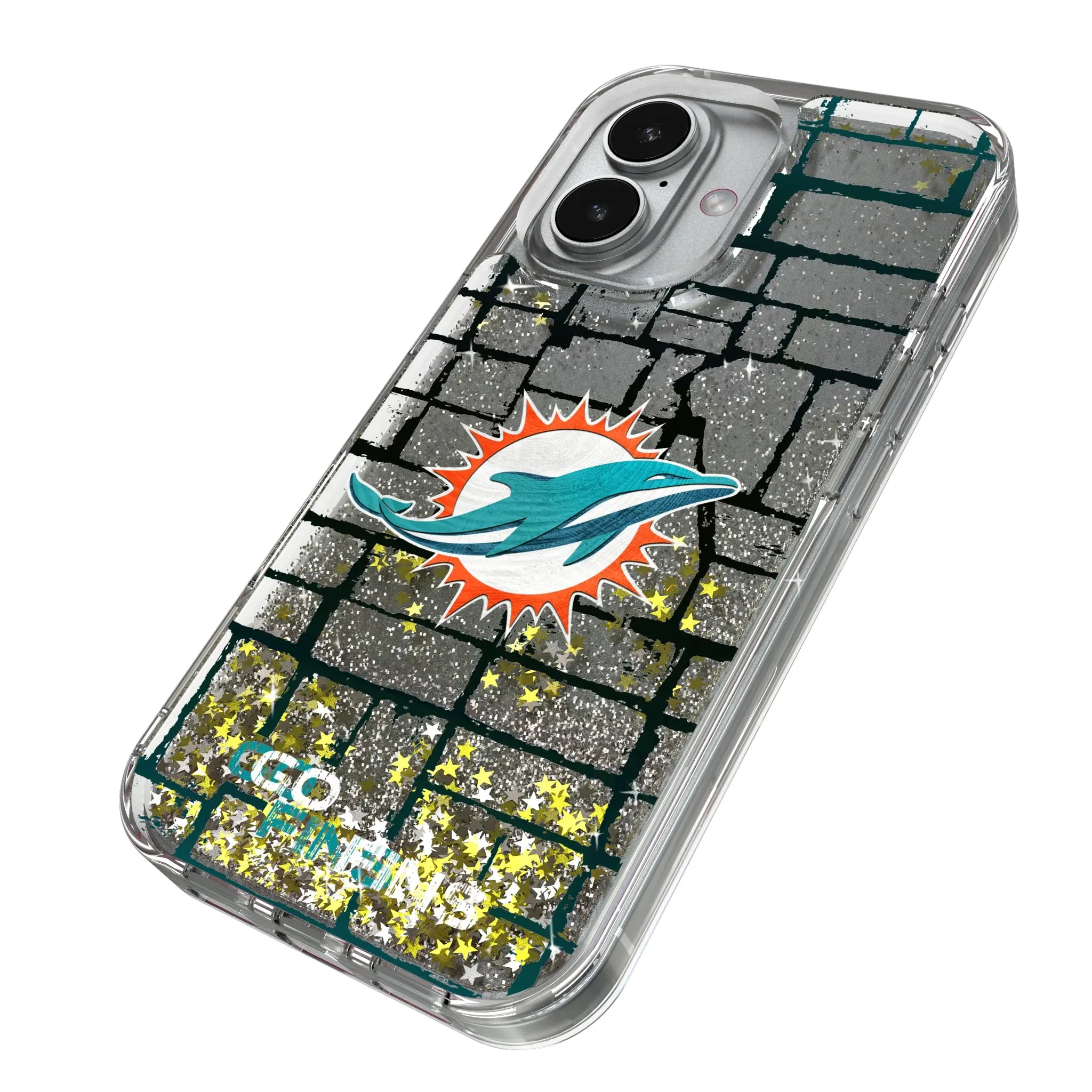 Miami Dolphins Brick Glitter Phone Case for Apple iPhone