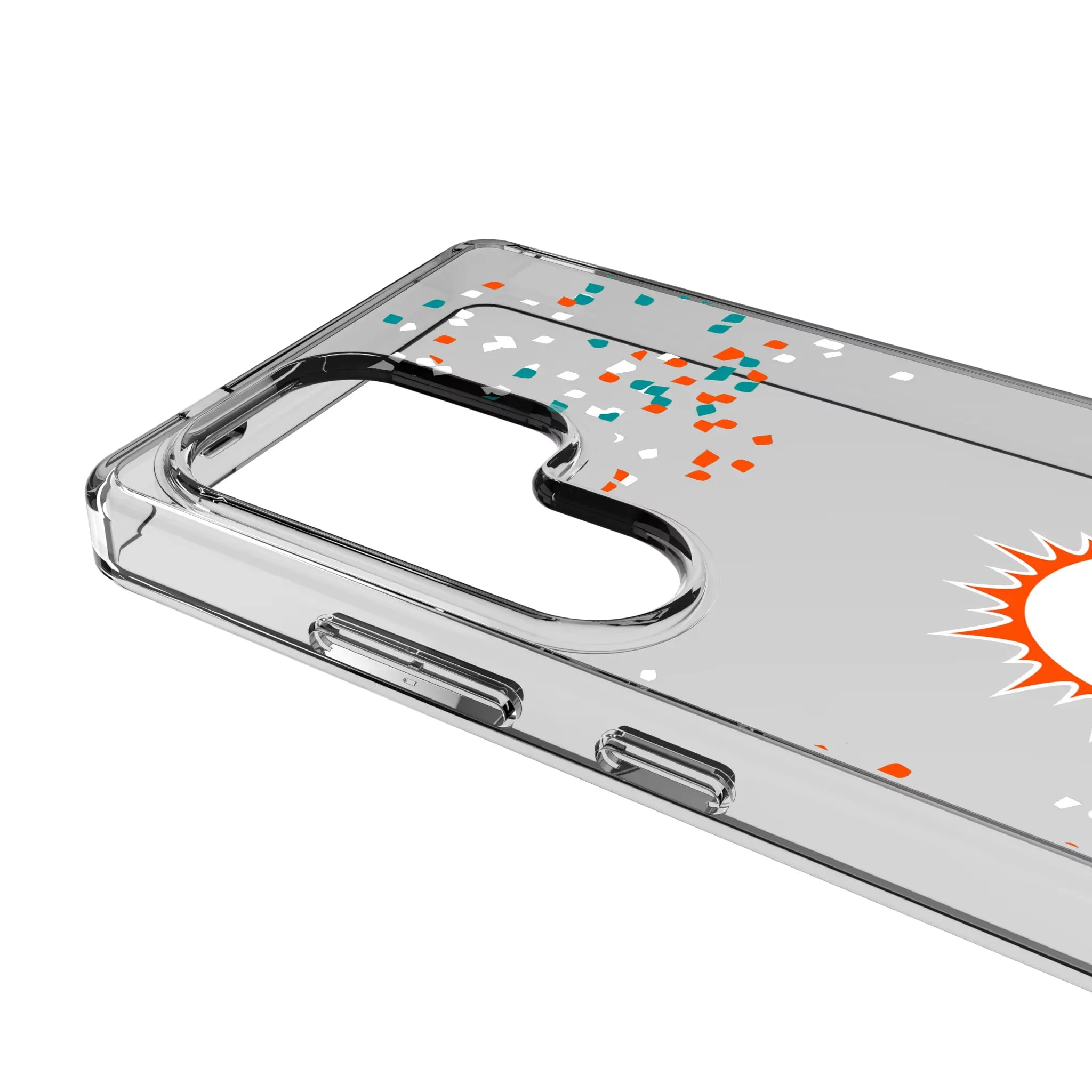 Miami Dolphins Confetti Clear Phone Case for Samsung Galaxy