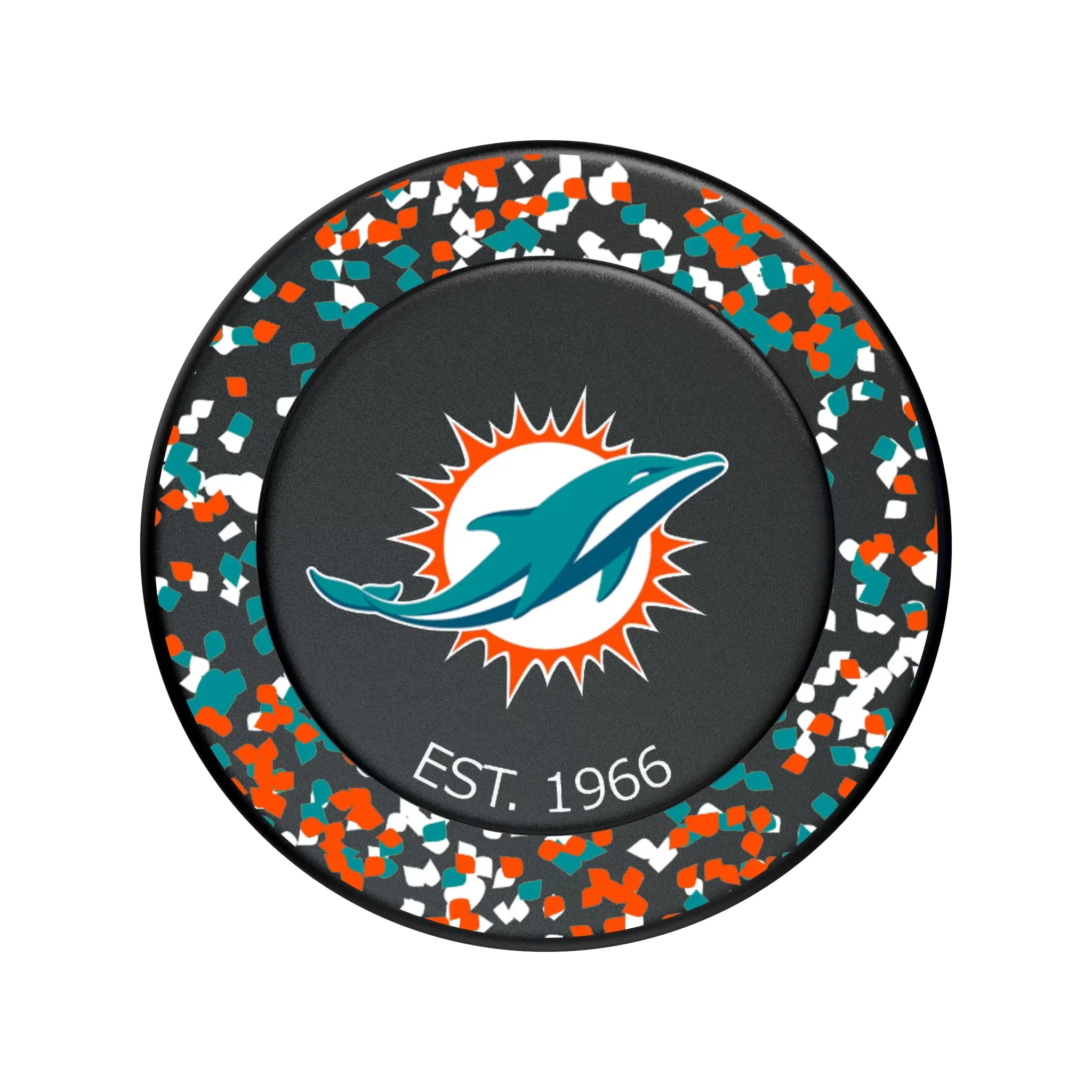 Miami Dolphins Confetti PopSockets Magnetic Phone Grip and Stand
