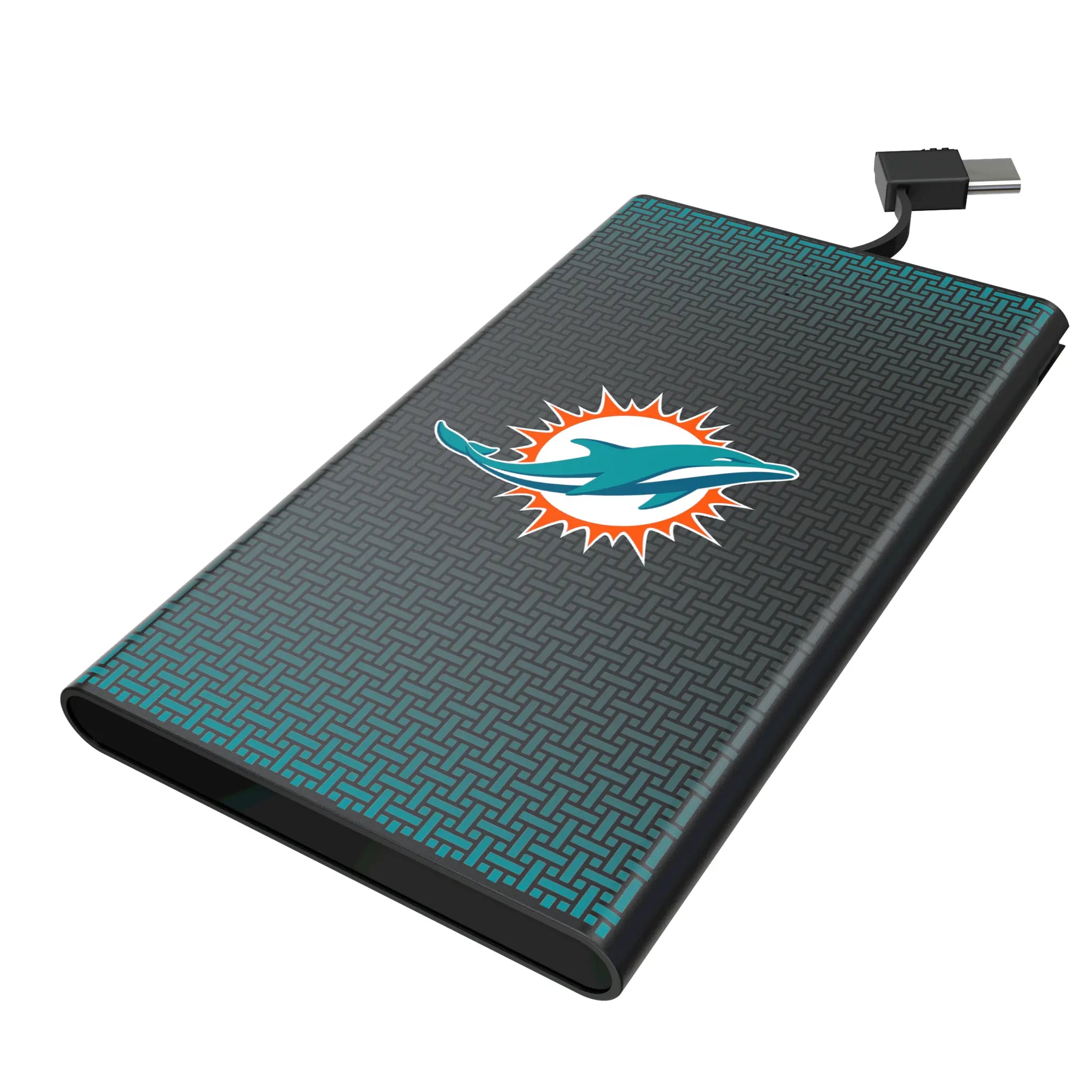 Miami Dolphins Linen 5000mAh Flat Powerbank