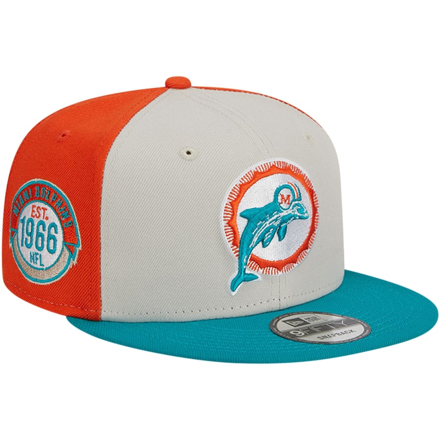 Miami Dolphins New Era Sideline Throwback 9Fifty Snapback Hat - Tri-Color