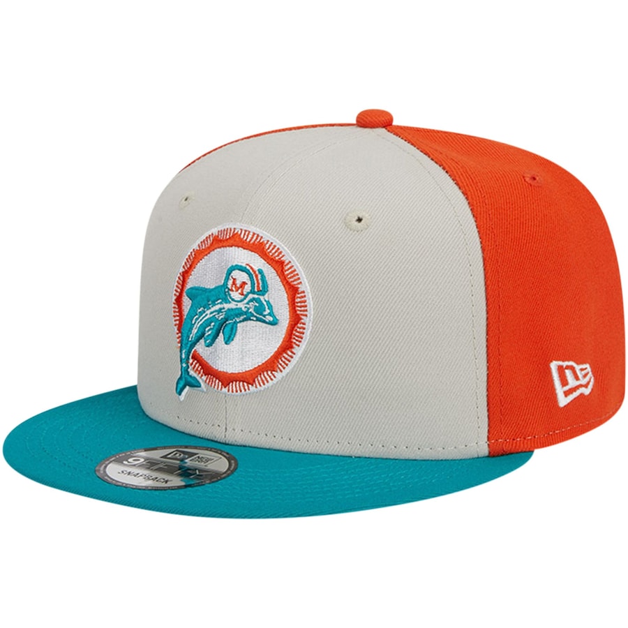 Miami Dolphins New Era Sideline Throwback 9Fifty Snapback Hat - Tri-Color