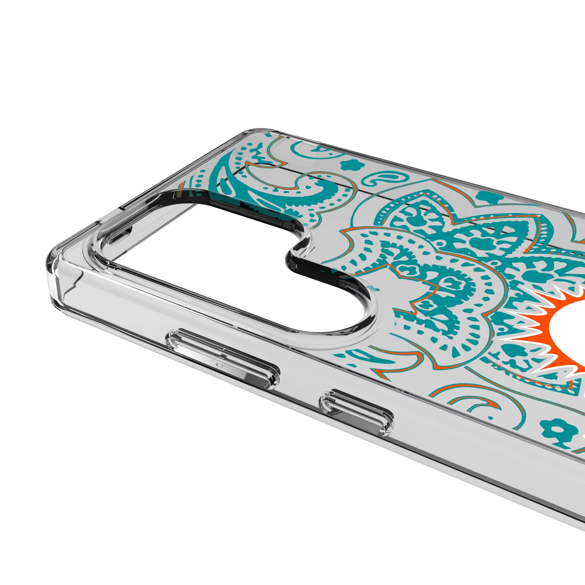 Miami Dolphins Paisley Clear Phone Case for Samsung Galaxy