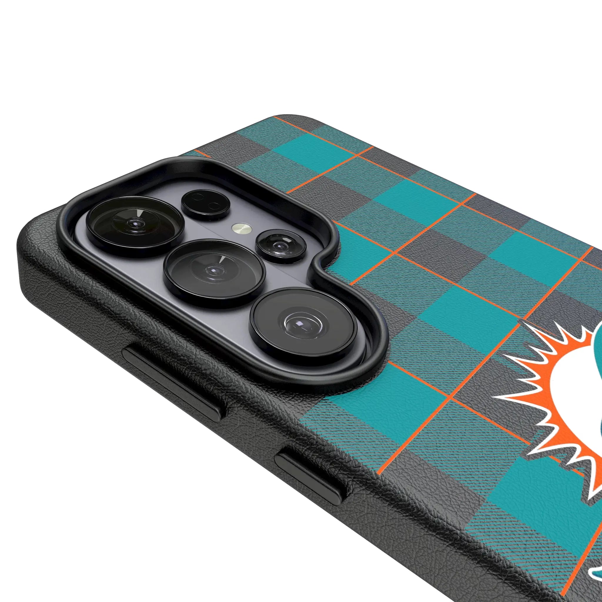 Miami Dolphins Plaid MagSafe Compatible Phone Case for Samsung Galaxy