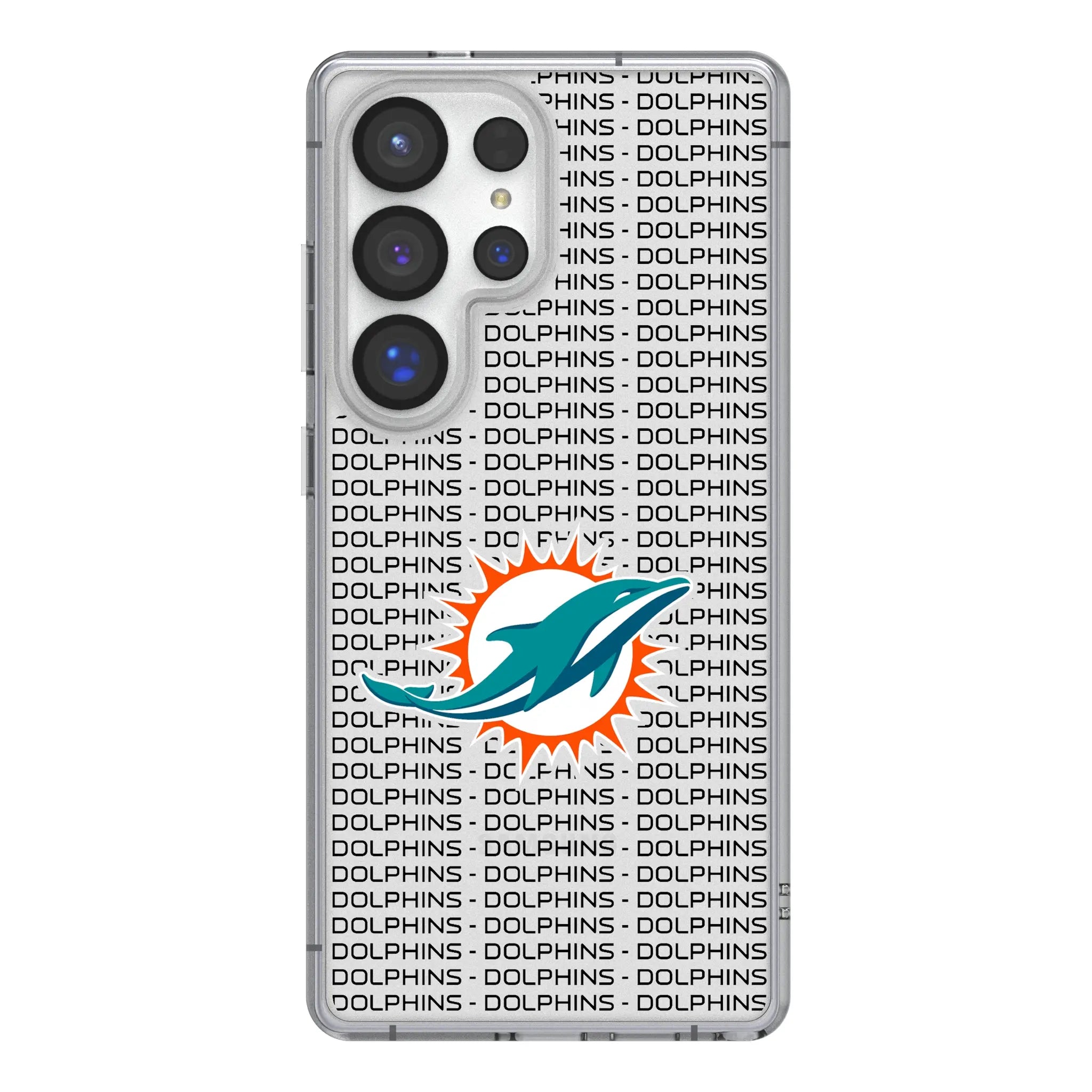 Miami Dolphins Text Backdrop Clear Phone Case for Samsung Galaxy