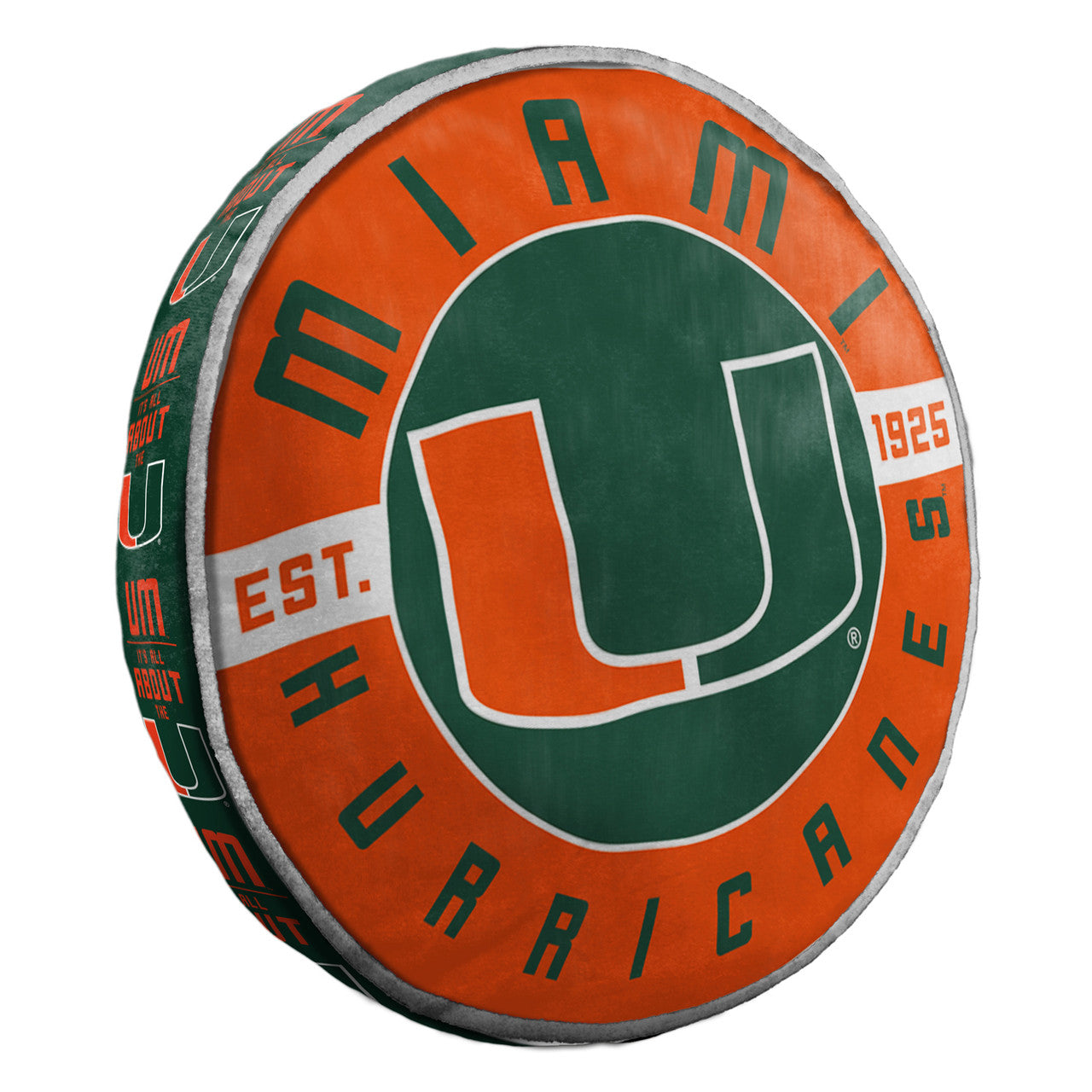 Miami Hurricanes Cloud Round Pillow - 15 Inch