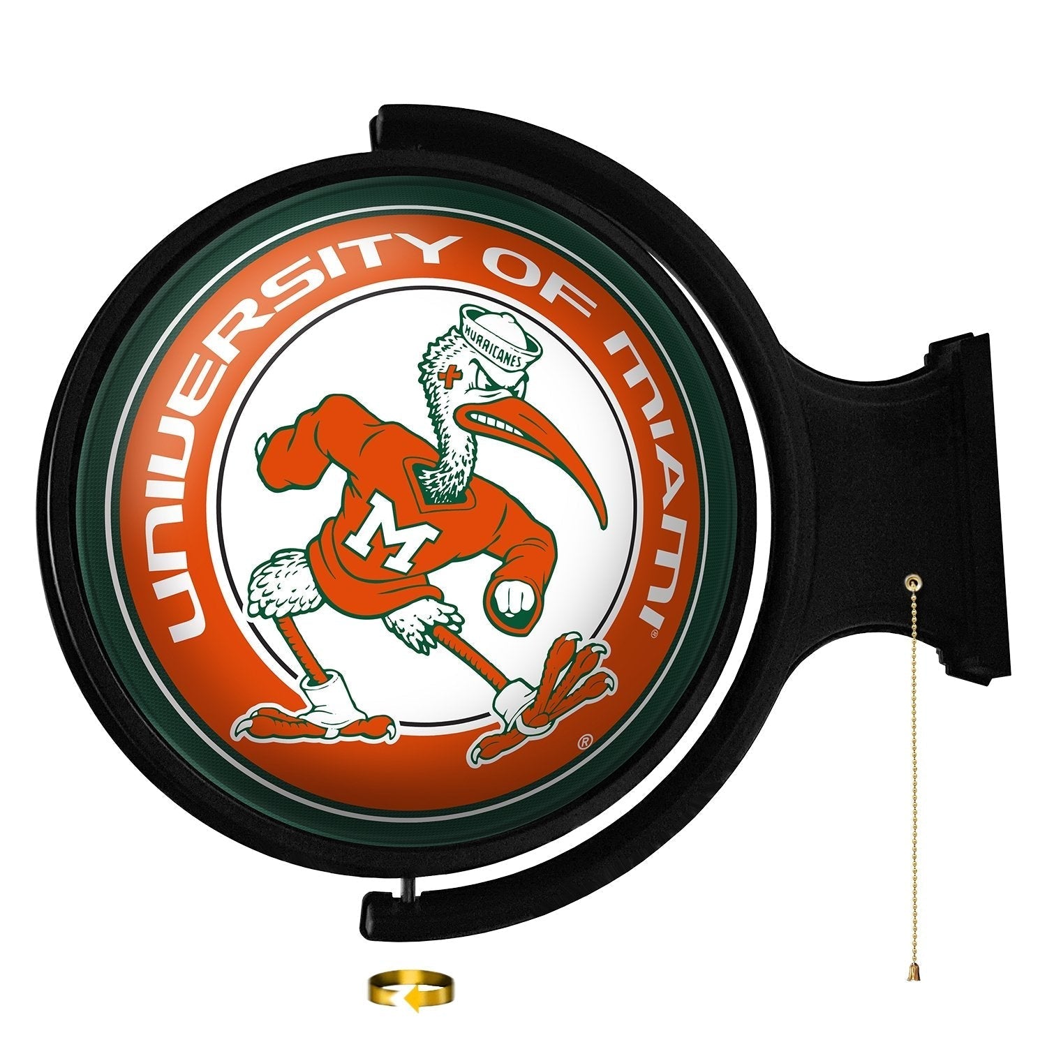 Miami Hurricanes On the 50 and Sebastian Combo Rotating Lighted Wall Sign