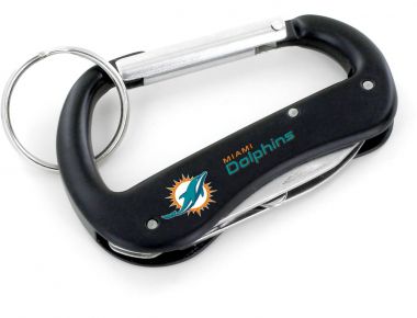 Miami Dolphins Multi-Tool Carabiner Keychain - Black