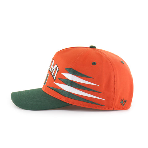 Miami Hurricanes 47 Brand Diamond Cut Hitch Adjustable Hat - Orange/Green