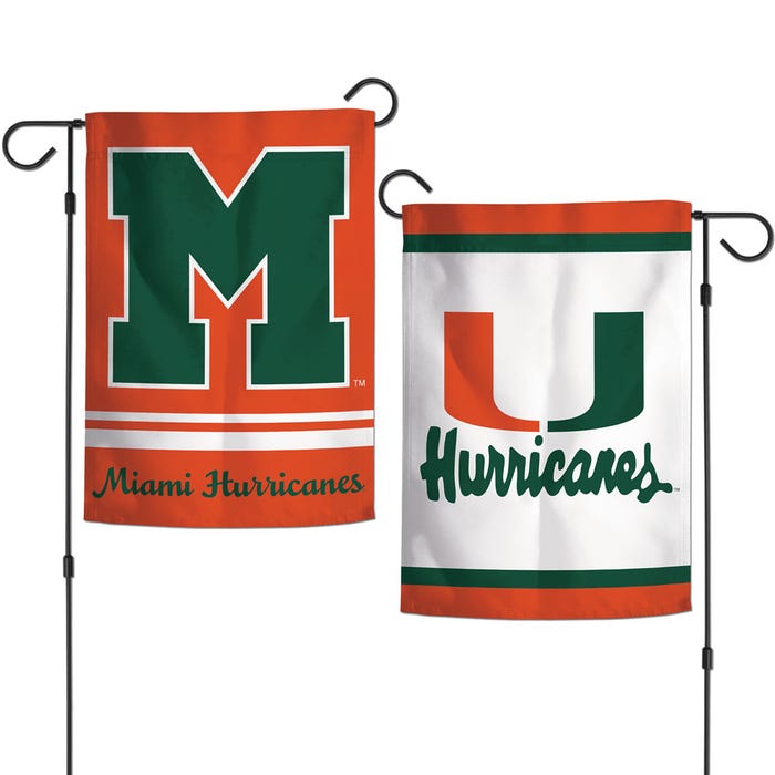 Miami Hurricanes 2-Sided Premium Garden Flag - Vintage
