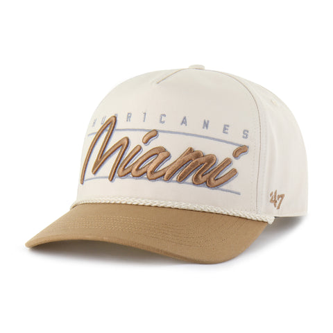 Miami Hurricanes 47 Brand Condor Twill Rope MVP Hat - Natural