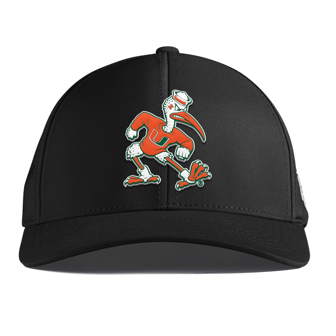 Miami Hurricanes Branded Bills "Sebastian the Ibis" Curved Performance Hat - Black
