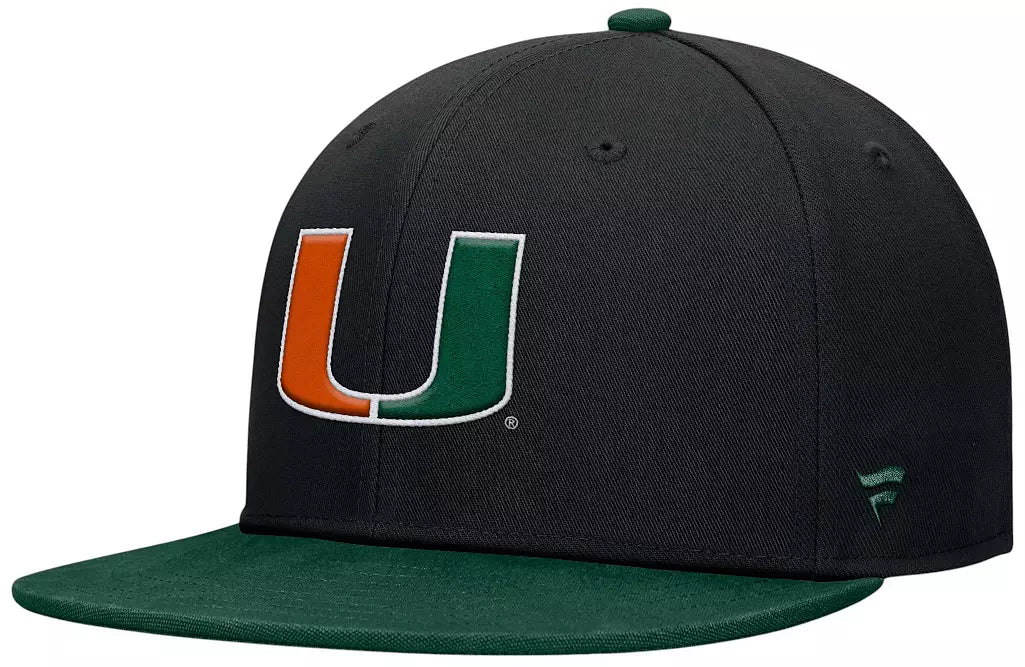 Miami Hurricanes Fanatics Victory Flex Fit Hat - Black/Green
