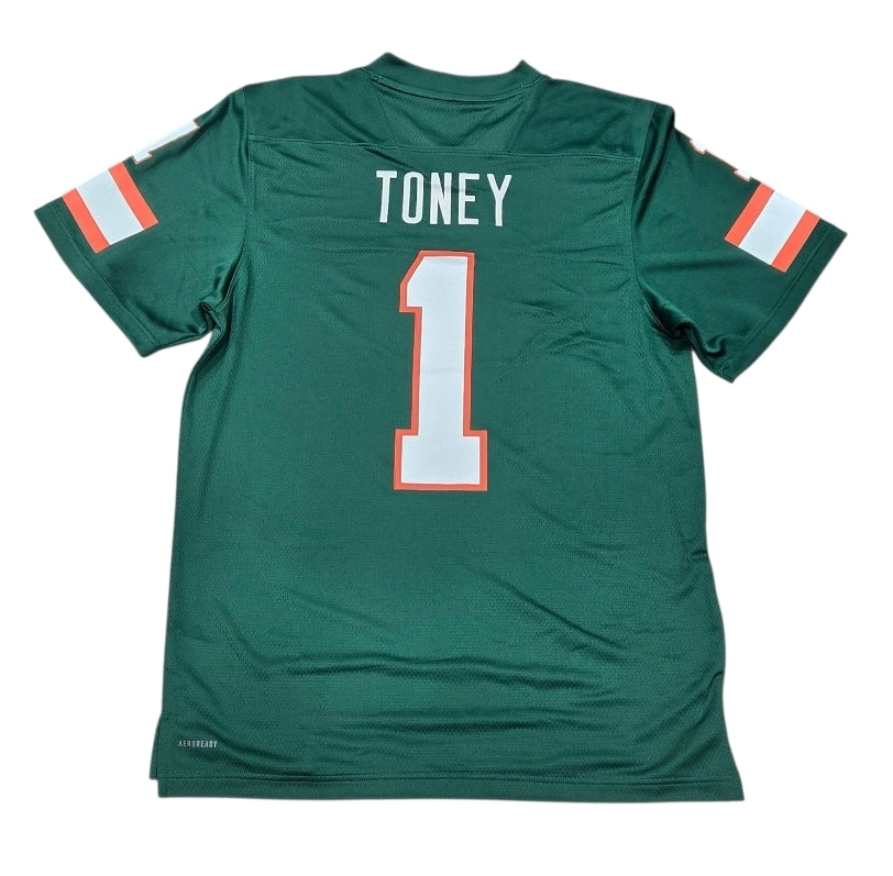 Miami Hurricanes Malachi Toney ReplicaJersey # 1 - Green