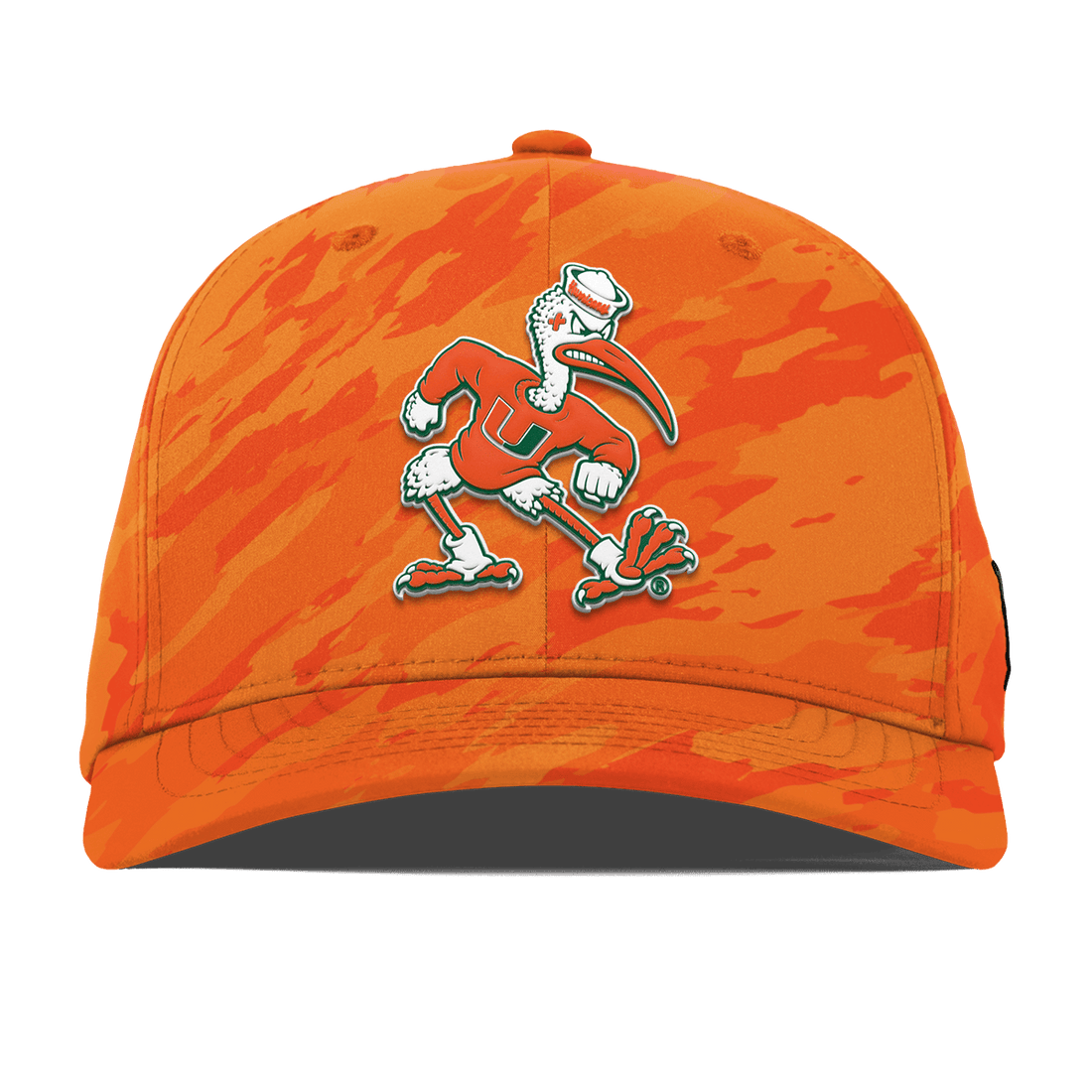 Miami Hurricanes Branded Bills "Sebastian the Ibis" Flexfit Performance Fitted Hat - Orange