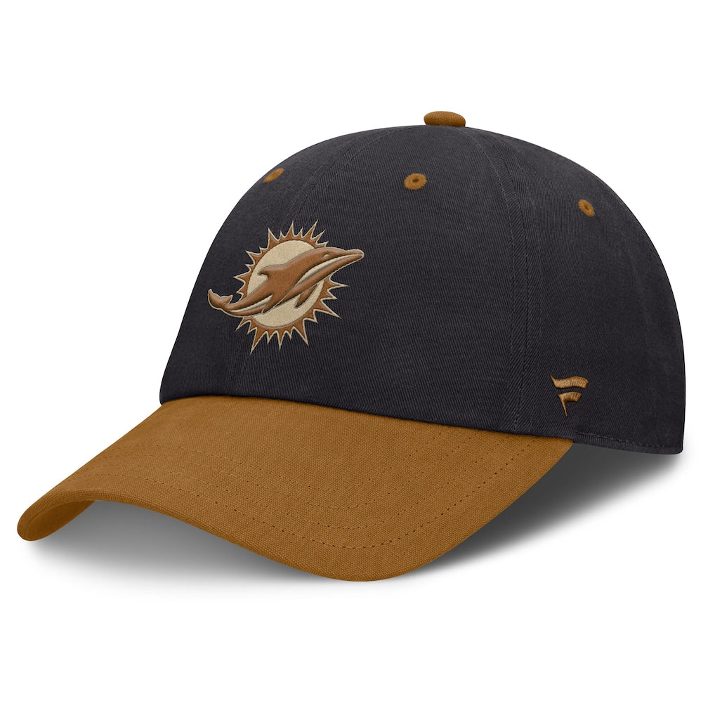 Miami Dolphins Fanatics Myriad Adjustable Hat - Phantom Charcoal/Brown