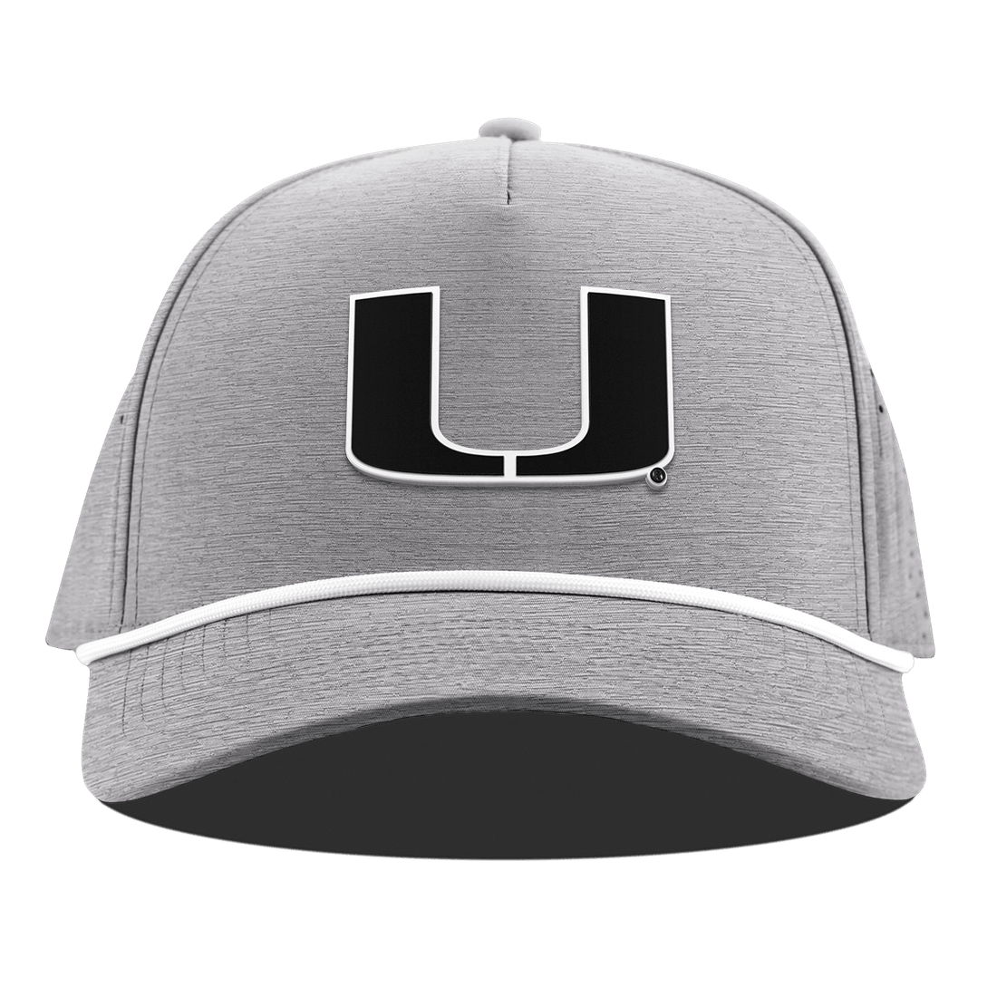 Miami Hurricanes Branded Bills "Vintage UMiami Team Logo" Curved 5 Panel Rope Hat - Grey