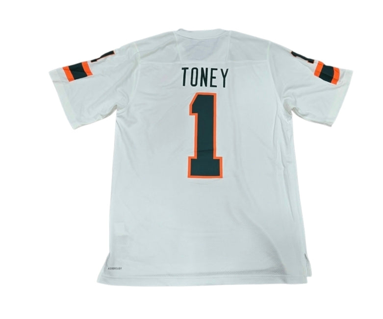 Miami Hurricanes Malachi Toney Replica Jersey # 1 - White