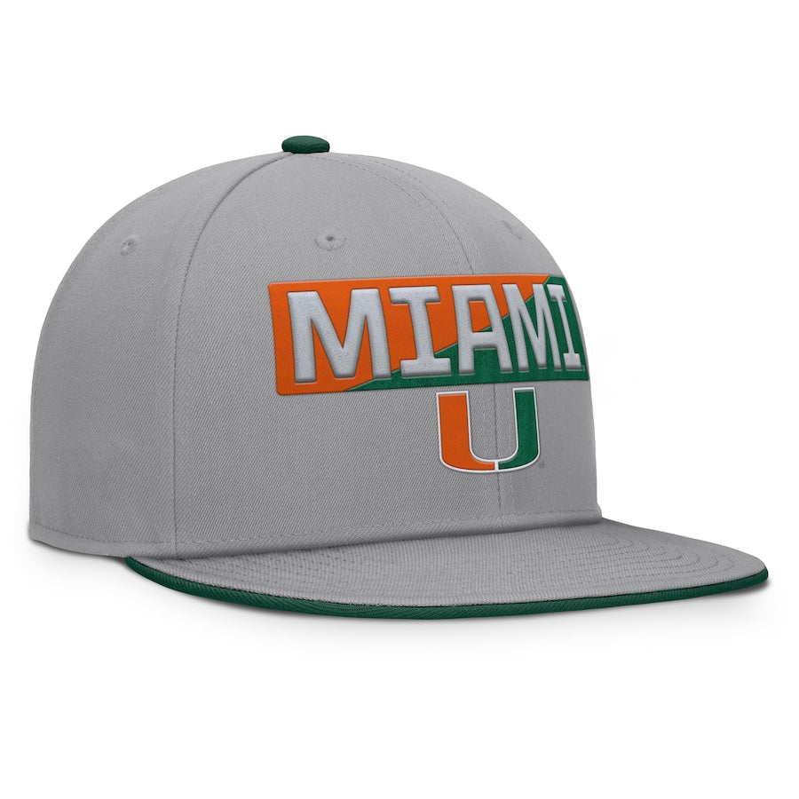 Miami Hurricanes Fanatics Duo Snapback Hat - Alloy Grey
