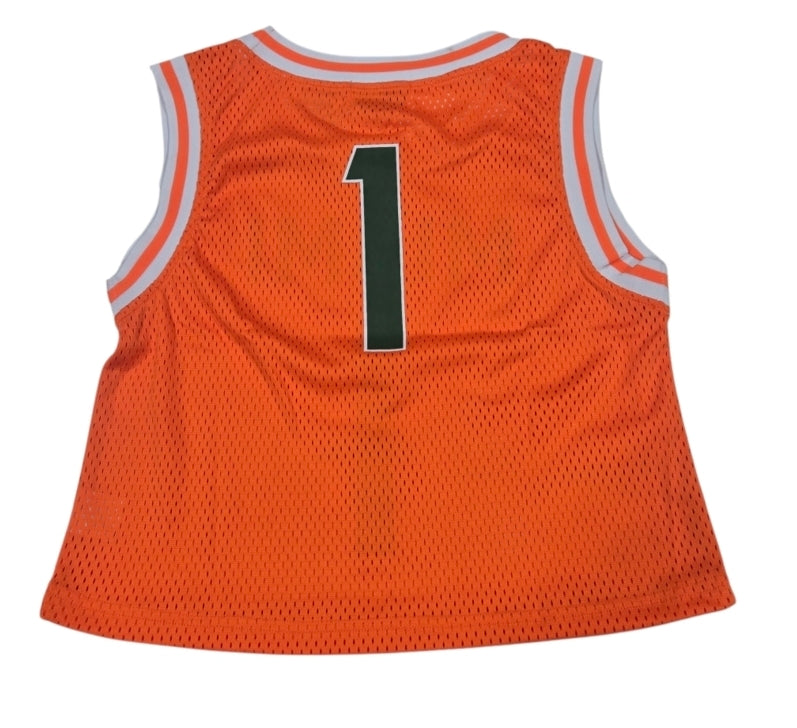 Miami Hurricanes Established & Co. Women's Cropped Basketball Jersey - Orange