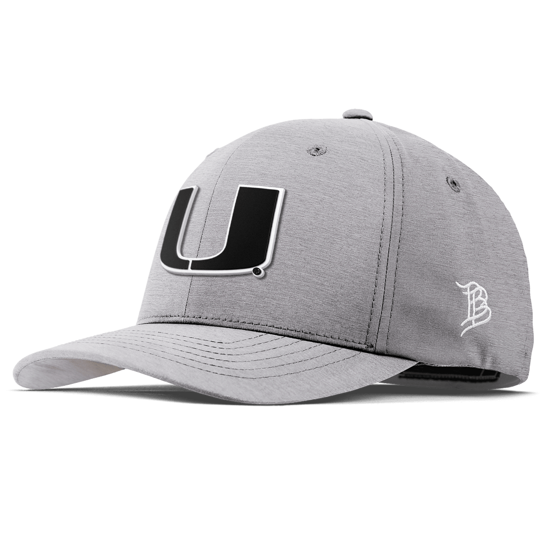 Miami Hurricanes Branded Bills "Vintage Miami Team Logo" Flexfit Performance Fitted Hat - Grey
