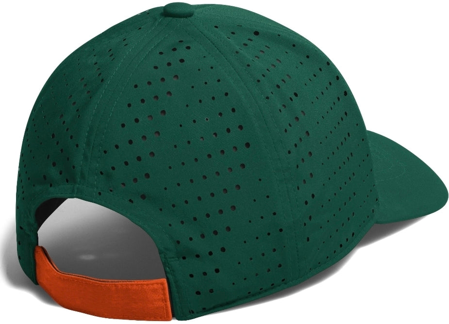 Miami Hurricanes adidas Structured Perforated Adjustable Hat - Green