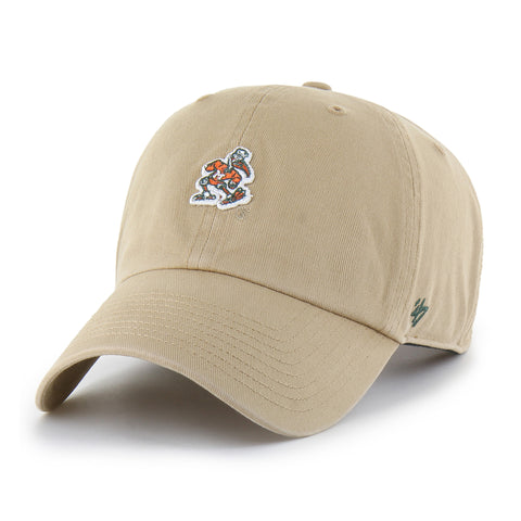 Miami Hurricanes 47 Brand Micro Patch Adjustable Clean Up Hat - Khaki