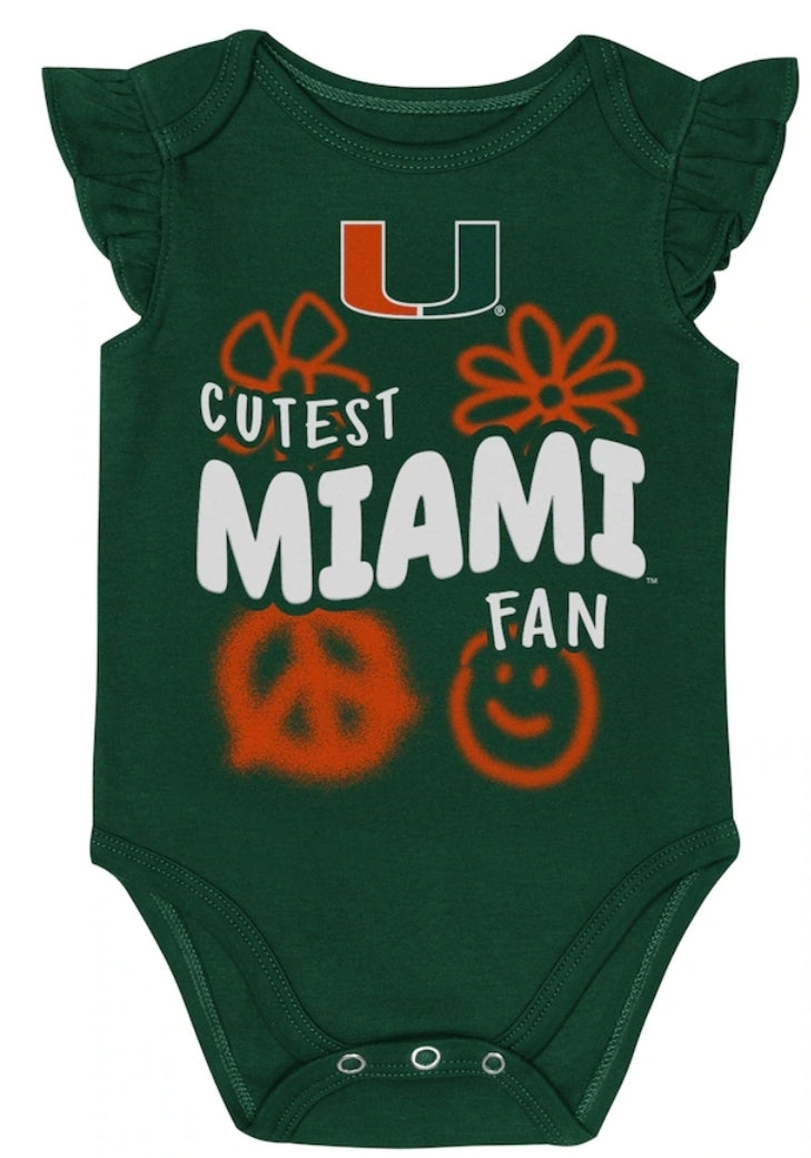 Miami Hurricanes Infant/Baby Little Sunshine 2-Piece Creeper Set