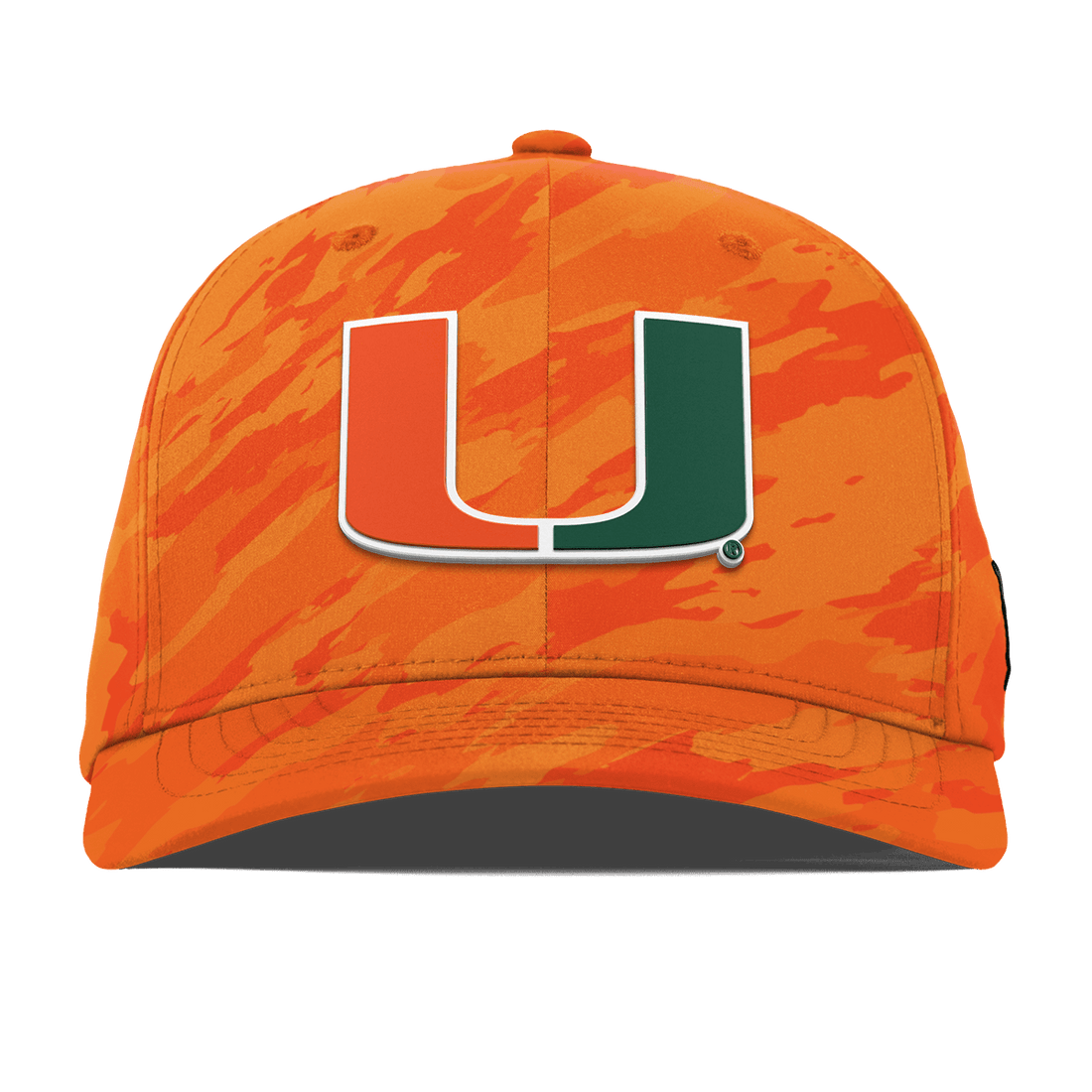 Miami Hurricanes Branded Bills "Miami Team Logo" Flexfit Performance Fitted Hat - Orange