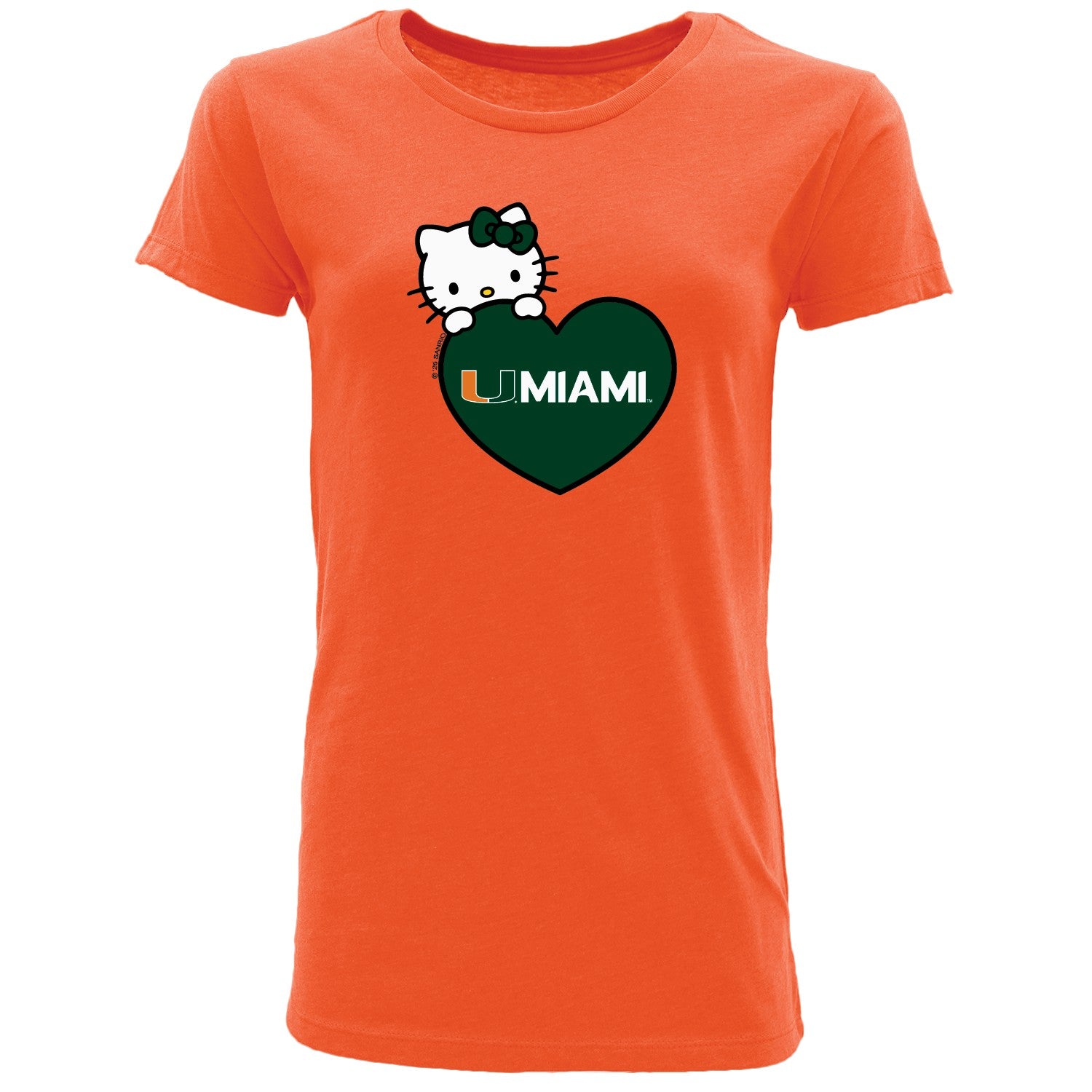 Miami Hurricanes Women's Hello Kitty Coralino T-Shirt - Orange