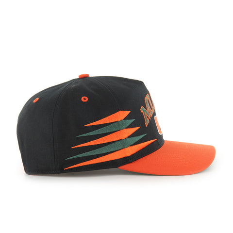 Miami Hurricanes 47 Brand Diamond Cut Hitch Adjustable Hat - Black/Orange
