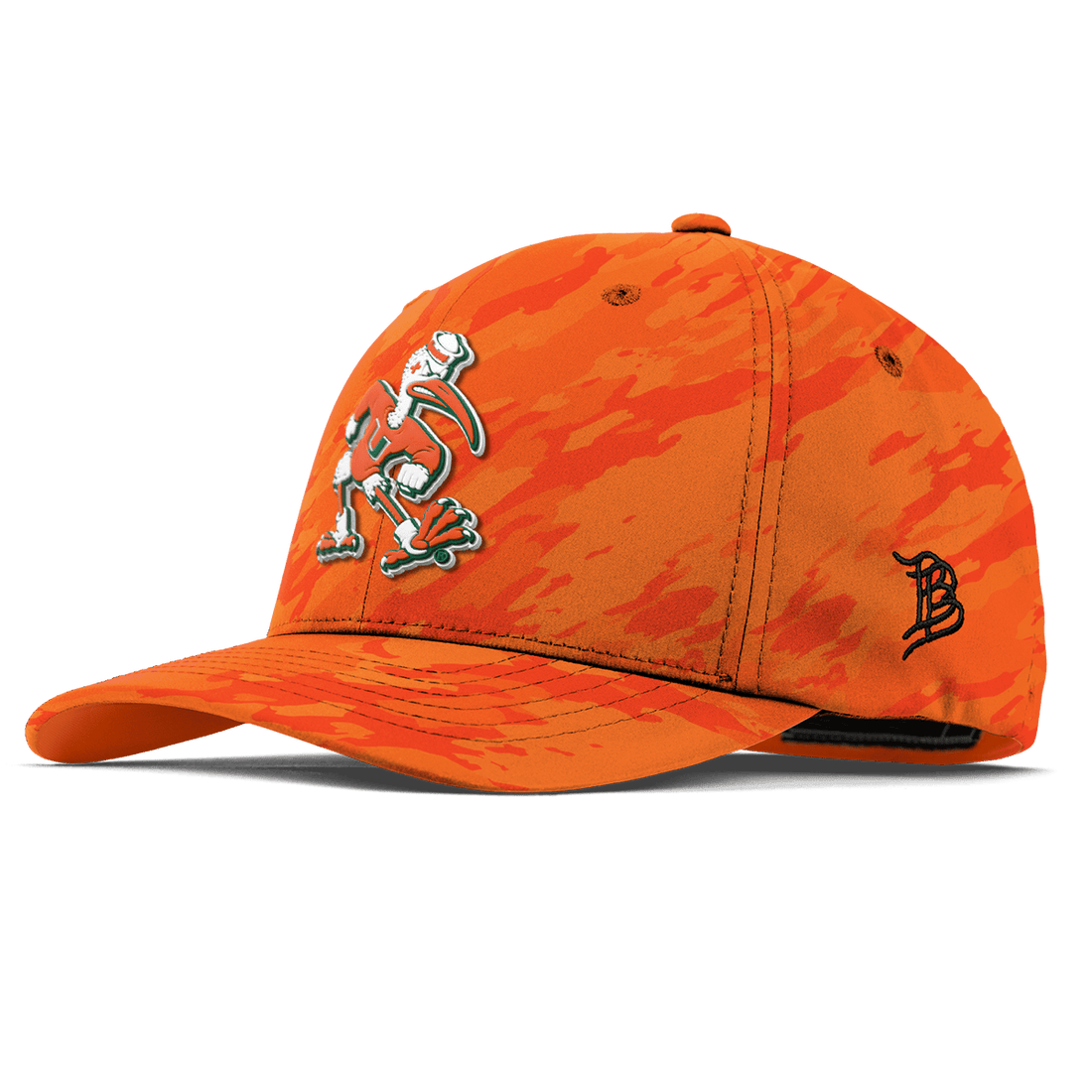 Miami Hurricanes Branded Bills "Sebastian the Ibis" Flexfit Performance Fitted Hat - Orange
