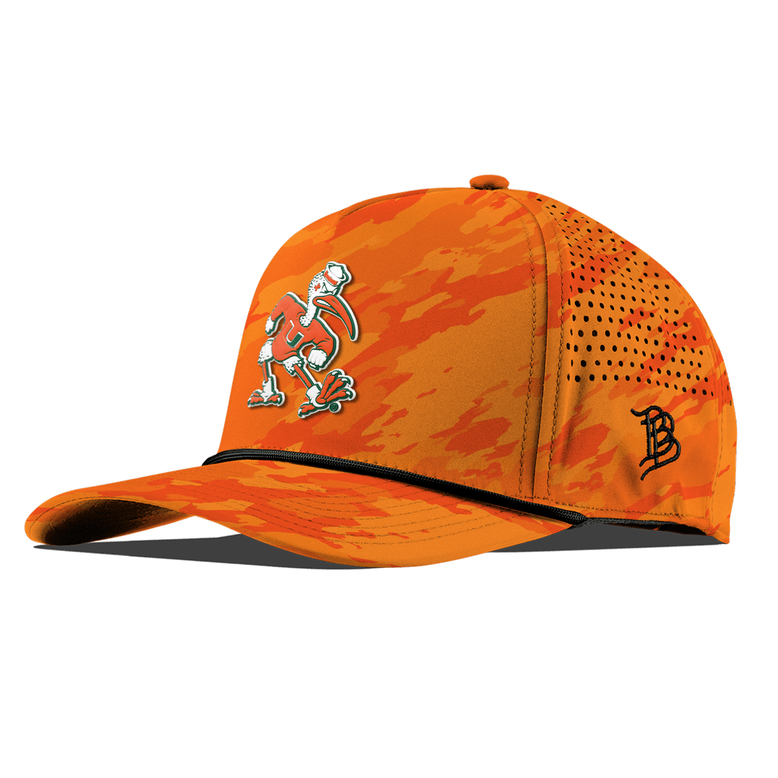 Miami Hurricanes Branded Bills "Sebastian the Ibis" Curved 5 Panel Rope Hat - Orange