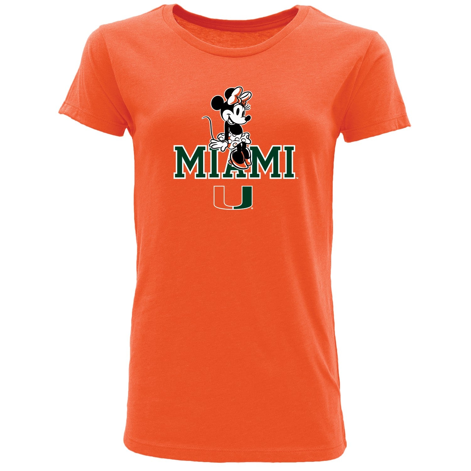Miami Hurricanes Women's Good Glow Minnie Mouse T-Shirt - Orange