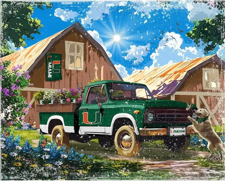 Miami Hurricanes 12" x 11" Four Seasons LED Light Box