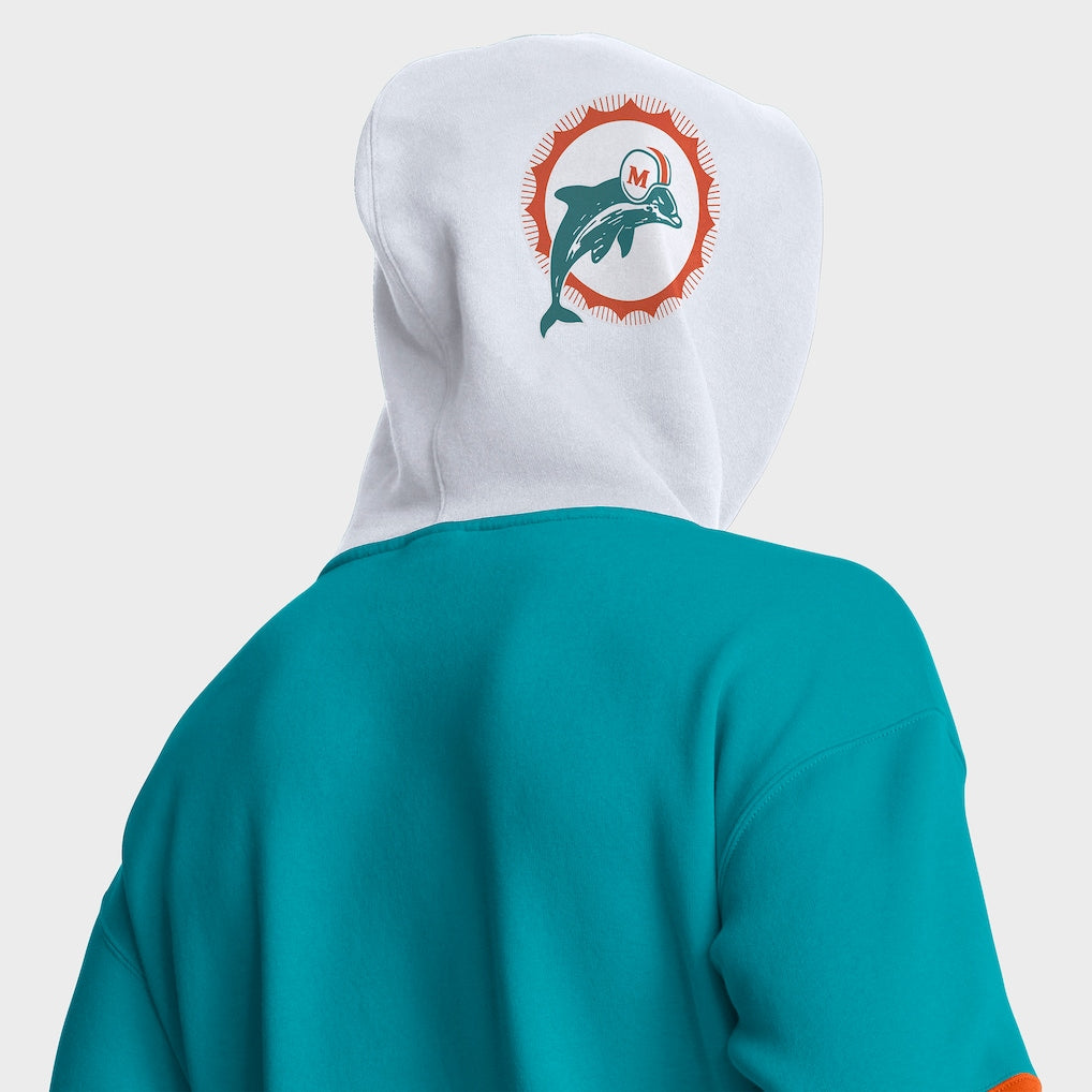 Miami Dolphins Fanatics Retro Helmet Hoodie - Aqua