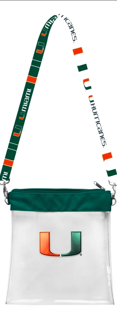 Miami Hurricanes Pattern Strap Clear Stadium Bag