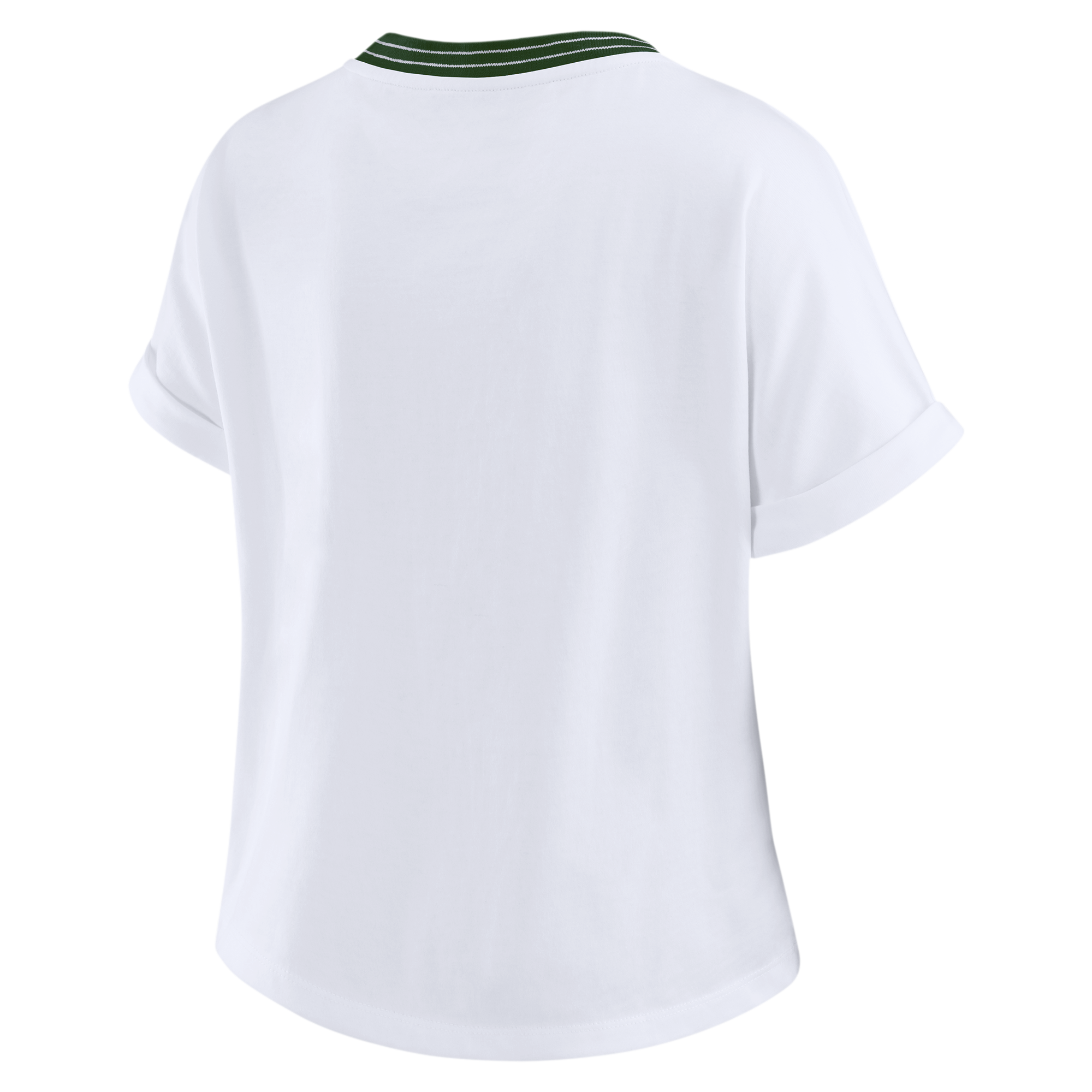 Miami Hurricanes WEAR by Erin Andrews Women's Cropped Center Stripe Dolman T-Shirt - White