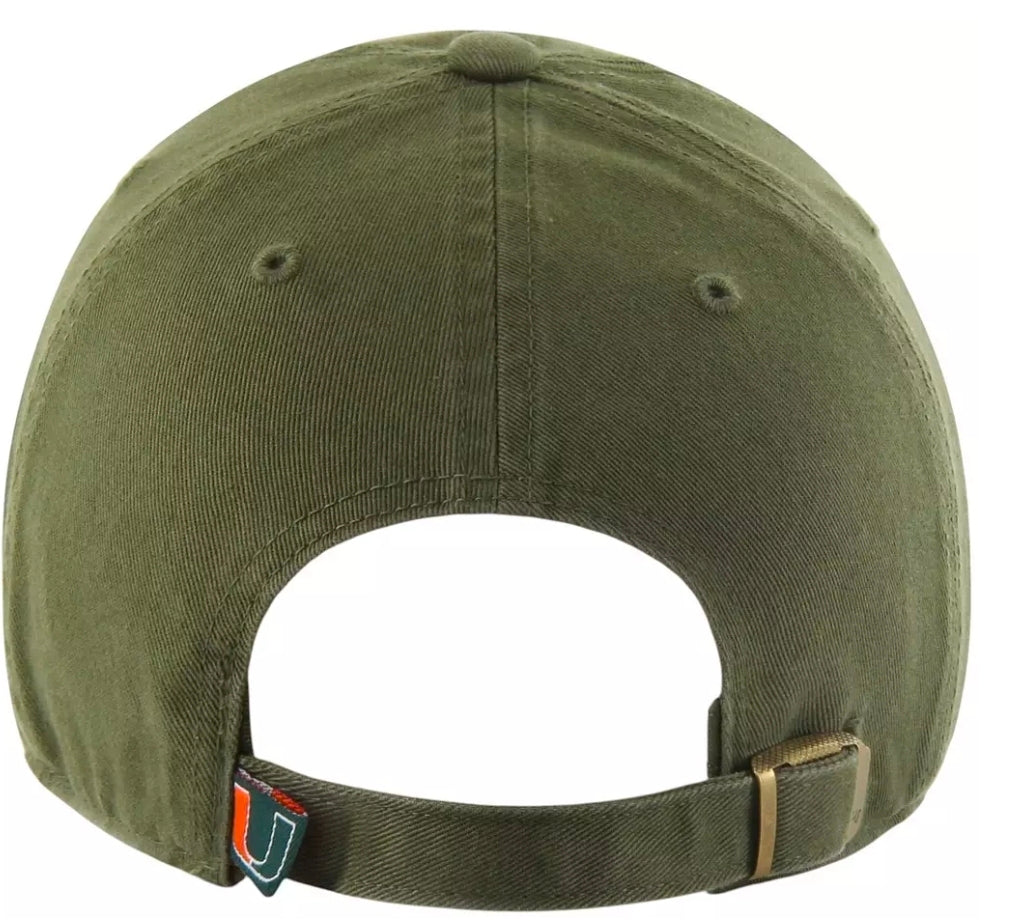 Miami Hurricanes 47 Sandalwood Clean Up Hat - Olive
