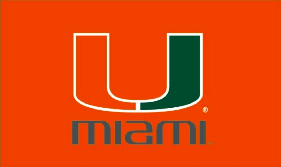 Miami Hurricanes U Miami 2x3  Flag - Orange